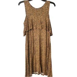 Agnes & Dora Leopard Print Cold Shoulder Dress/Tunic Size M